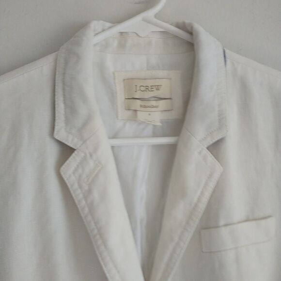 J Crew Schoolboy Blazer 6 White Linen Lined Academia Preppy Career Office Work - Picture 2 of 10